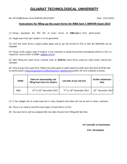 Instructions for filling up the exam forms for M.B.A Sem I WINTER Exam-2013