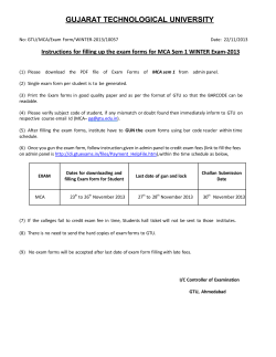 Instructions for filling up the exam forms for M.C.A Sem I WINTER Exam-2013