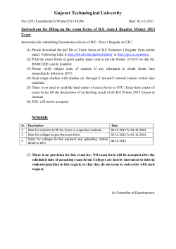 Instructions for filling up the exam forms of B.E -Sem-1 Regular Winter 2013 Exam