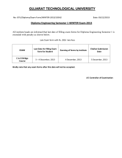 Extension of dates for Diploma Engineering Semester 1 WINTER Exam-2013