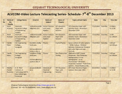 ALVCOM- Active Learning Video Lecture Communication- Schedule for 7th-8th December 2013