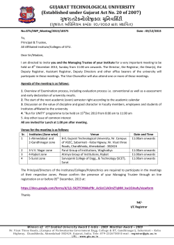 Important Circular for Zonal Meeting of Trustees/ Principals to be held on 08th December,2013