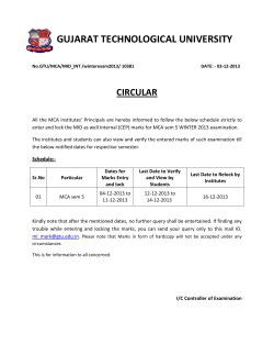 CEP Marks Entry -MCA