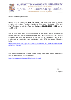 Run for Unity Nominations for GTU family Members