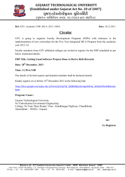 Registration For Faculty Development Program for MCA.