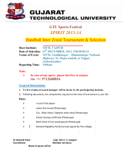 Circular of Handball Inter Zonal Tournament 2013 & Selection