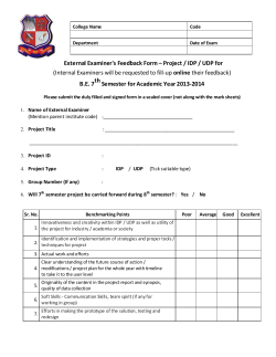 Circular for Feedback from External Examiners for Project at 7th Sem Exam