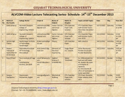 ALVCOM- Active Learning Video Lecture Communication- Schedule for 14th-15th December 2013