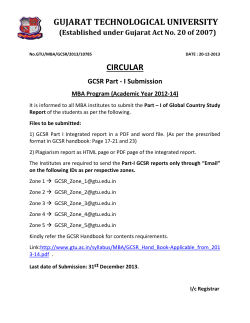 GCSR Part - I Submission MBA Program (Academic Year 2012-14)