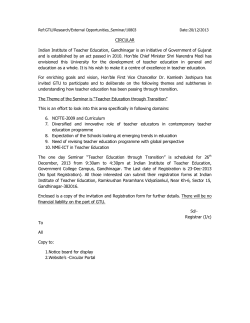 One day Seminar on "Teacher Education through Transition" at Indian Institute of Teacher Education