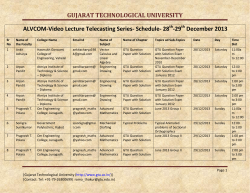 ALVCOM- Active Learning Video Lecture Communication- Schedule for 28th-29th December 2013