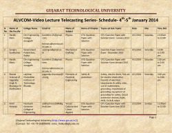 ALVCOM- Active Learning Video Lecture Communication- Schedule for 4th-5th January 2014