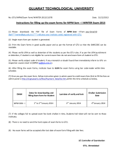 Instructions for filling up the exam forms for MPM Sem &ndash; I WINTER Exam-2013
