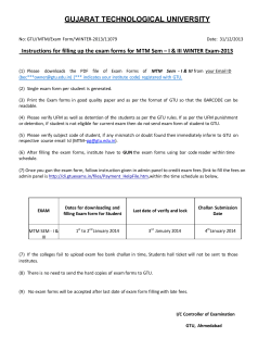 Instructions for filling up the exam forms for MTM Sem &ndash; I & III WINTER Exam-2013