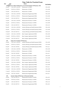 Practical Exam Schedule for Pharmacy