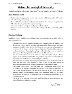 Guidelines for Jury/Practical Exam and Practical Training for B.Arch students