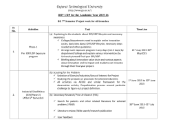 Important Guidelines for Final Year Projects of 2015-16: For students, who are finishing their Final Exams of the sixth semester and who are to begin their studies of the seventh semester on 15th June 2015