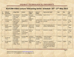 ALVCOM- Active Learning Video Lecture Communication- Schedule for 16th-17th May 2015
