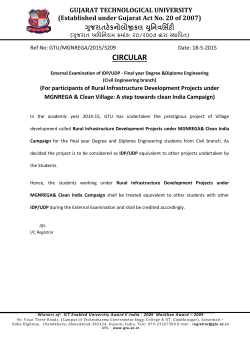 External Examination of IDP/UDP - Final year Degree &Diploma Engineering (Civil Engineering branch)