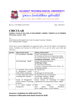 Guideline, Formats & Time Table of GCSR (2840009 / 2830003 / 28300V3) and CP (2830004) VIVA Exams, summer - 2015