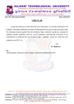 An Appeal to Affiliated Colleges / Institutions to eradicate use of plastic bags / material / goods etc