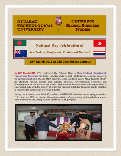 National Day Celebration of New Zealand, Bangladesh, Tunisia and Thailand on 28th March 2015 at GTU Chandkheda Campus