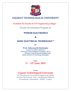 Inviting faculty members to register for the FDP on Power Electronics(1st to 5th June, 2015) & Basic Electrical Technology(8th to 12th June,2015) by Prof. Sabyasachi SenGupta, IIT-Kharagpur