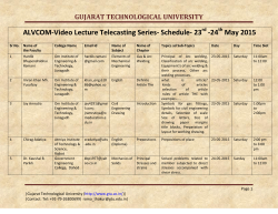 ALVCOM- Active Learning Video Lecture Communication- Schedule for23rd-24th May 2015