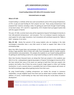 Invitation to young entrepreneurs &ndash; GTU students or alumni- to join a 10-day Boot-camp for preparing for getting pre-seed funding through Crowd-Funding; The Boot Camp is called Crowd Funding Initiator (CFI); Please register online.