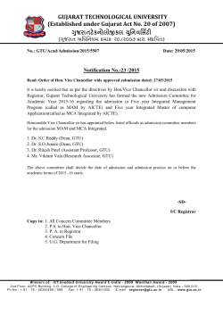 Notification No.:23/2015 Admission committee members for the admission of MAM & MCA Integrated