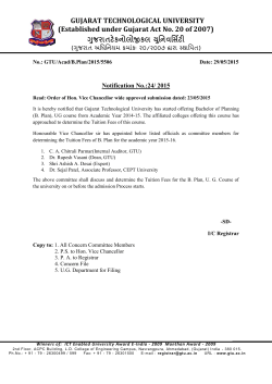 Notification No.:24/2015 Committee members for Tuition Fees of B.Plan