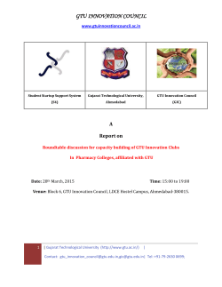 Roundtable discussion for capacity building of GTU Innovation Clubs in Pharmacy Colleges; with Dr C.J.Shishu as the Guest of Honour and organized by Dr. K N Patel