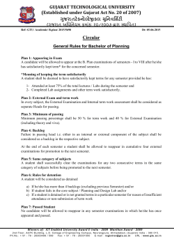 General Rules for Bachelor of Planning