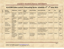 ALVCOM- Active Learning Video Lecture Communication- Schedule for 6th-7th June 2015