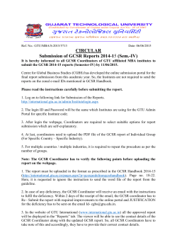 Submission of GCSR Reports 2014-15 (Sem.-IV)