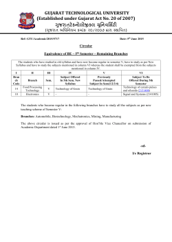 Equivalency of BE 5th Semester - Remaining Branches