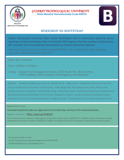 Bootstrap Workshop: Inviting GTU Students and Faculty Members for the One Day Workshop on Saturday,20th June 2015: Please register online