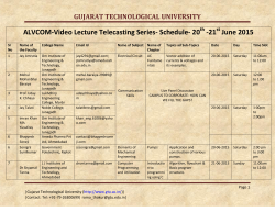 ALVCOM- Active Learning Video Lecture Communication- Schedule for 20th-21st June 2015
