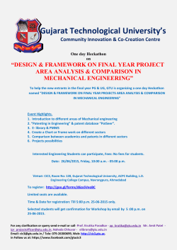 Inviting final year students to register online for One day Heckathon on &ldquo;DESIGN&nbsp;&&nbsp;FRAMEWORK&nbsp;ON&nbsp;FINAL&nbsp;YEAR&nbsp;PROJECT&nbsp; AREA&nbsp;ANALYSIS&nbsp;&&nbsp;COMPARISON IN MECHANICAL ENGINEERING&rdquo;