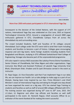 International Yoga Day celebration at GTU