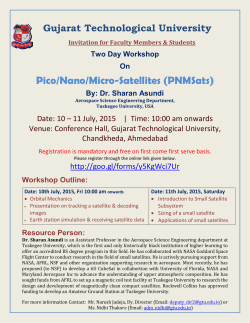 Inviting faculty members and students to register for 2 DAY WORKSHOP ON PICO/NANO/MICRO SATELLITES(PNMSats) by Dr. Sharan Asundi,Tuskegee University, USA.