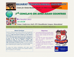 For MBA Faculties: Invitation for 3rd Conclave on Afro-Asian countries: 17th July 2015 at GTU Chandkheda Campus