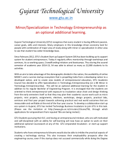 GTU Announces Minor and Specialization in Technology Entrepreneurship for Degree Engineering students
