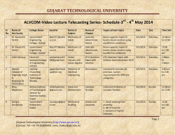 ALVCOM- Active Learning Video Lecture Communication- Schedule for 3rd-4th May 2014