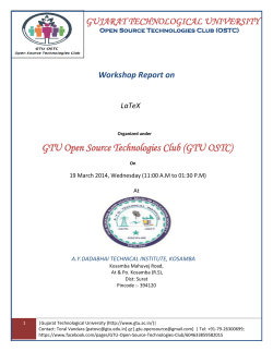 REPORT: Inauguration of the OSTC at A.Y.Dadabhai Technical Institute, Kosamba and organization of a FDP on workshop on LaTeX