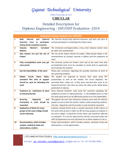 Circular for Final Project Exam of DE programs- 2014; Faculty members and examiners should read the Guidelines and should ensure that exam for the Final Year Project is conducted in accordance with the Guidelines