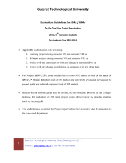 Evaluation Guidelines for IDPs / UDPs for the Final Year Project examination of B.E. 8th Semester students for Academic Year 2013-2014