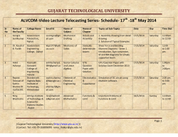 ALVCOM- Active Learning Video Lecture Communication- Schedule for 17th-18th May 2014