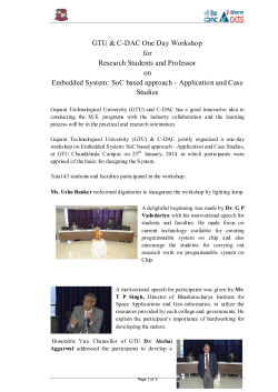 GTU Organised workshop on Embedded System on 25th January 2014