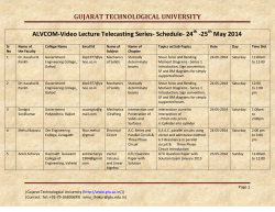 ALVCOM- Active Learning Video Lecture Communication- Schedule for 24th-25th May 2014